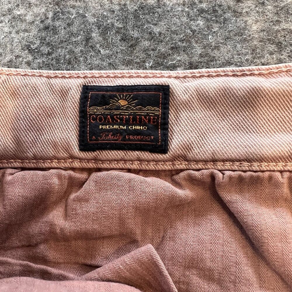 Faherty Coastline Premium Chino Tailored Fit Pants Dusty Rose Pink Mens 33x32 - Picture 6 of 11